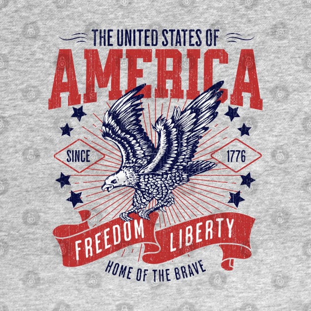 America Vintage Design Since 1776 Freedom Liberty Retro by DetourShirts